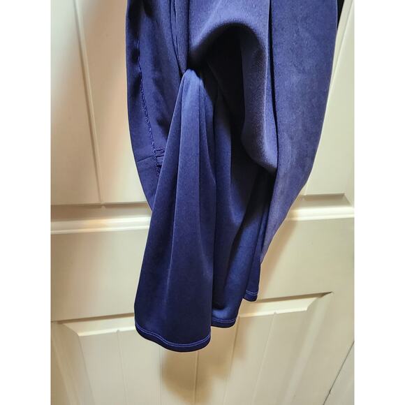 NEW Express Blue Mock Neck Sleeveless Keyhole Sexy Sheath Dress Lace Back Size 6 - Picture 7 of 10